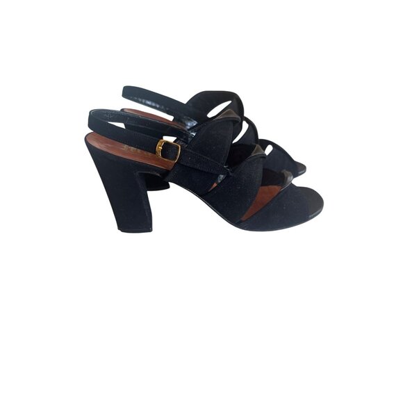 Vintage Martinique Black Suede Strappy Heels Made In Spain Size 38 - Picture 3 of 7
